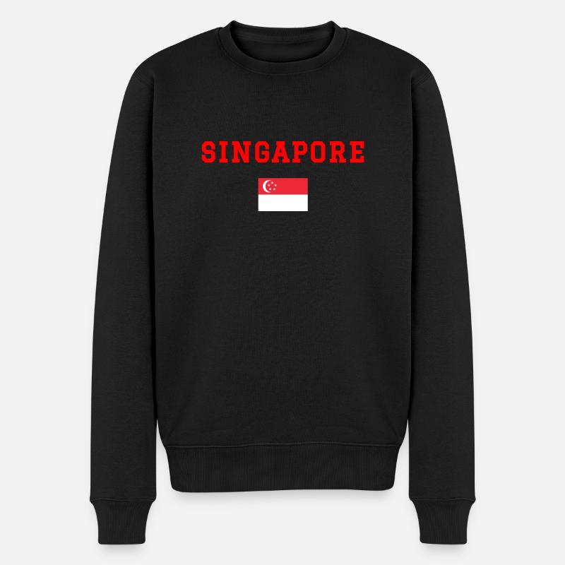 singapur - Männer Premium Bio Pullover - Schwarz