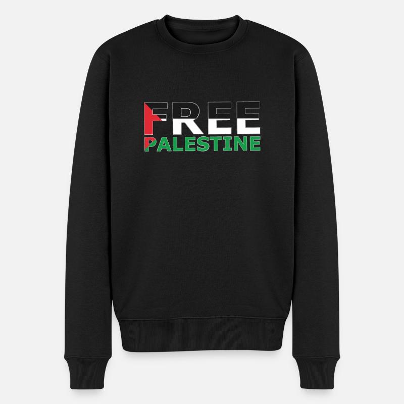FREIER PALÄSTINA - Männer Premium Bio Pullover - Schwarz