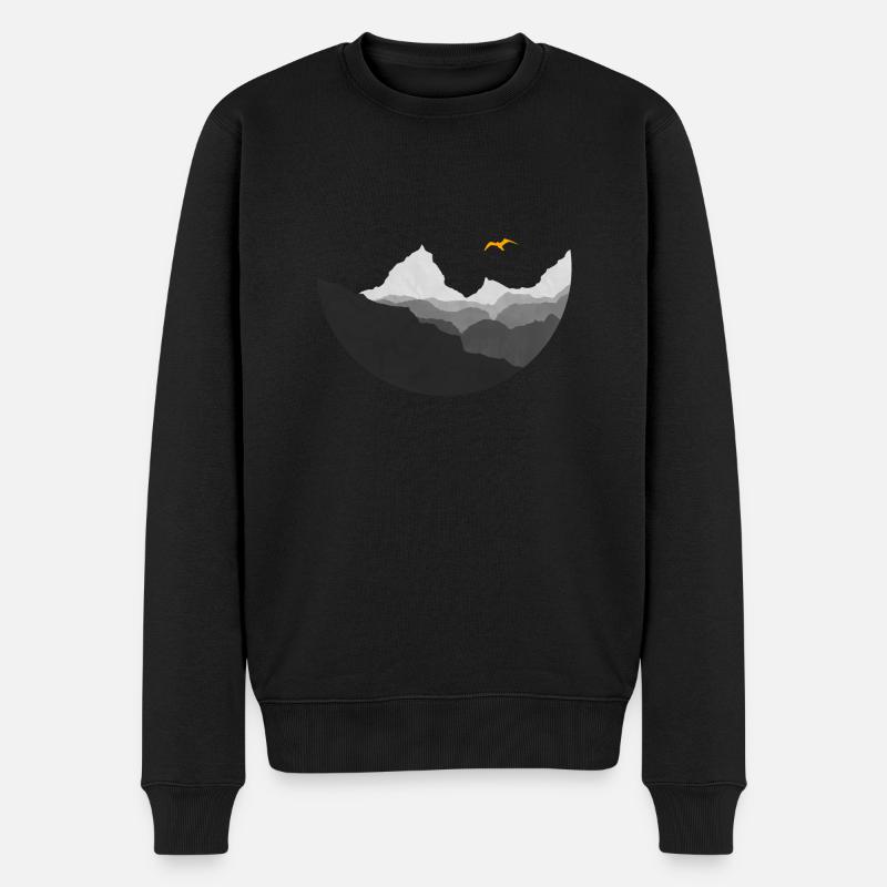 Berge - Männer Premium Bio Pullover - Schwarz