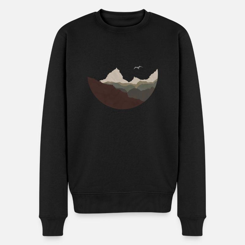 Berge - Männer Premium Bio Pullover - Schwarz