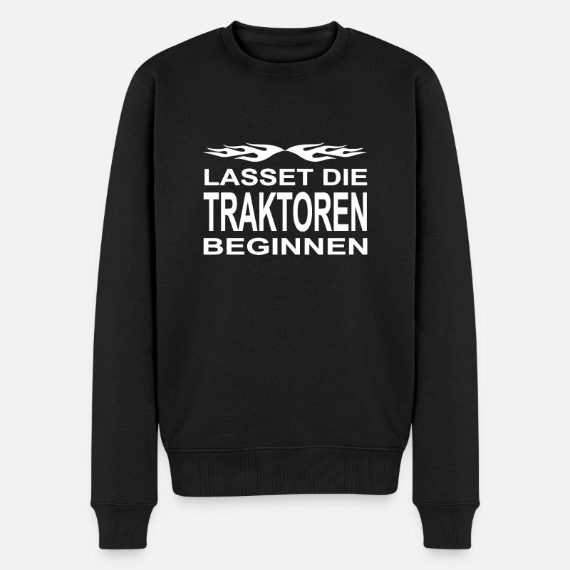 Traktor - Männer Premium Bio Pullover - Schwarz