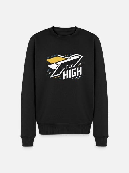 AIRPLANES, FLY HIGH - Men's Premium Organic Jumper - black