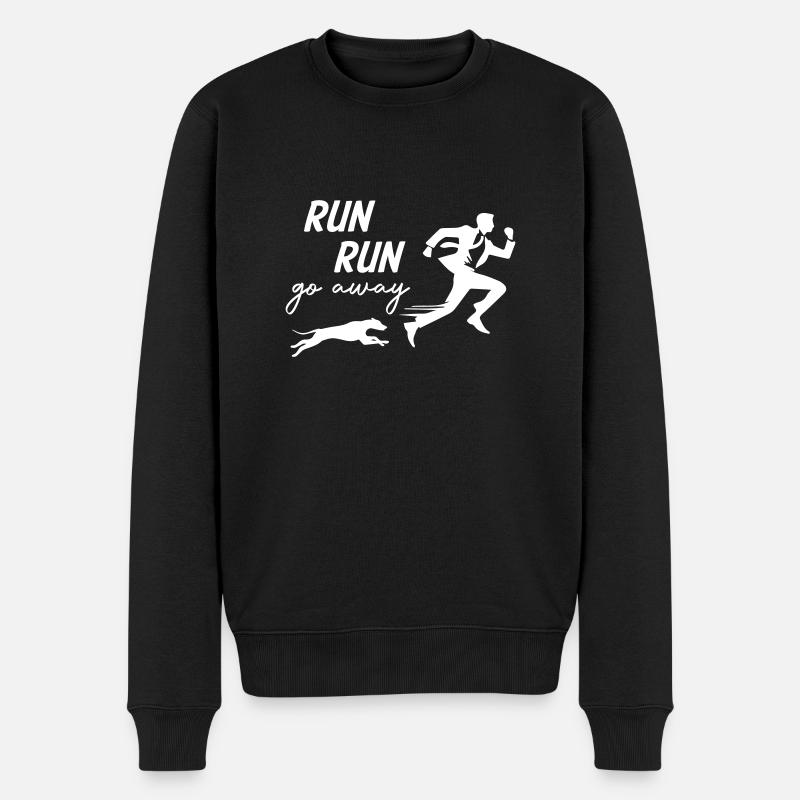 Run Away From Dog - Männer Premium Bio Pullover - Schwarz