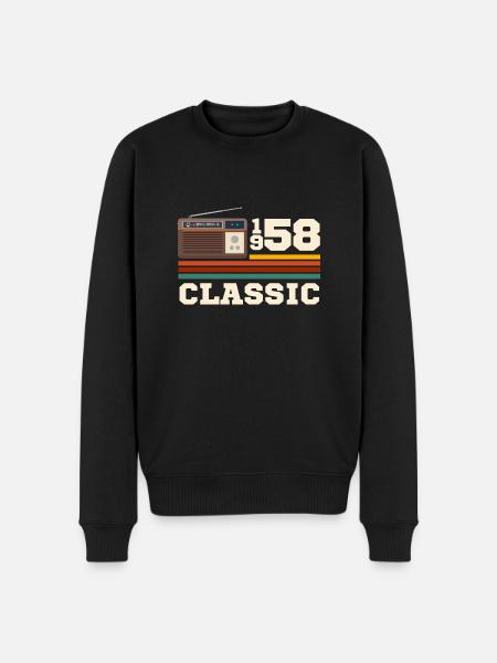 Anniversary 1958 retro classic - Men's Premium Organic Jumper - black