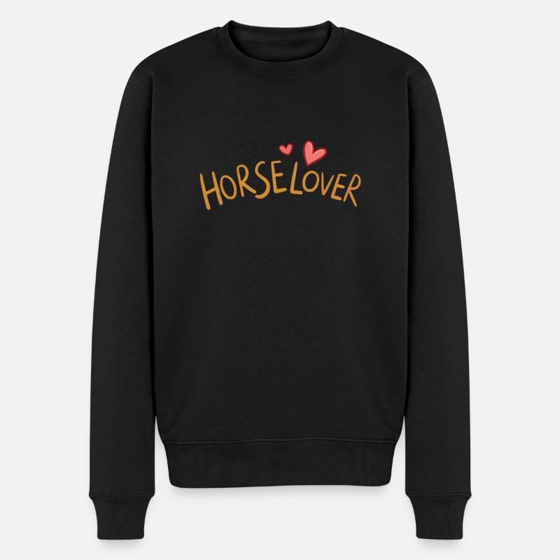 Pferdeliebhaber - Männer Premium Bio Pullover - Schwarz