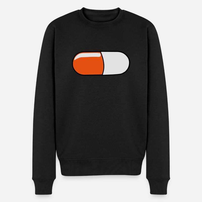 rote Pille - Männer Premium Bio Pullover - Schwarz
