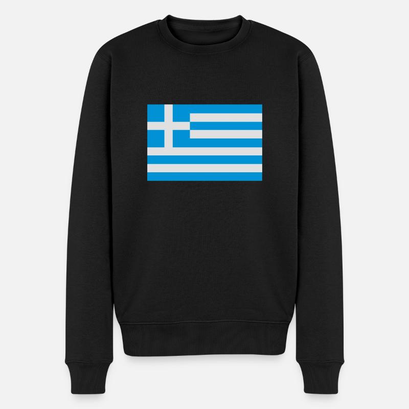 Greece - Männer Premium Bio Pullover - Schwarz