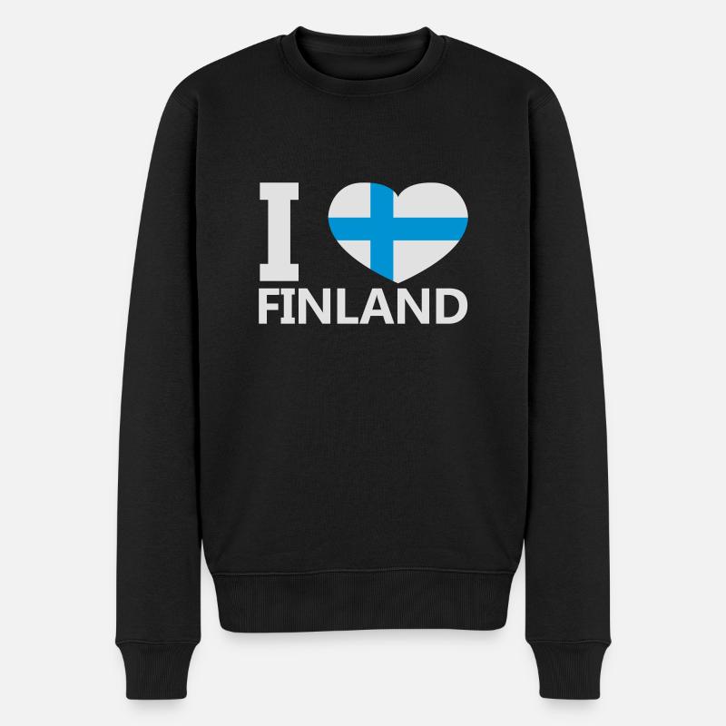 Ich liebe Finnland - Männer Premium Bio Pullover - Schwarz