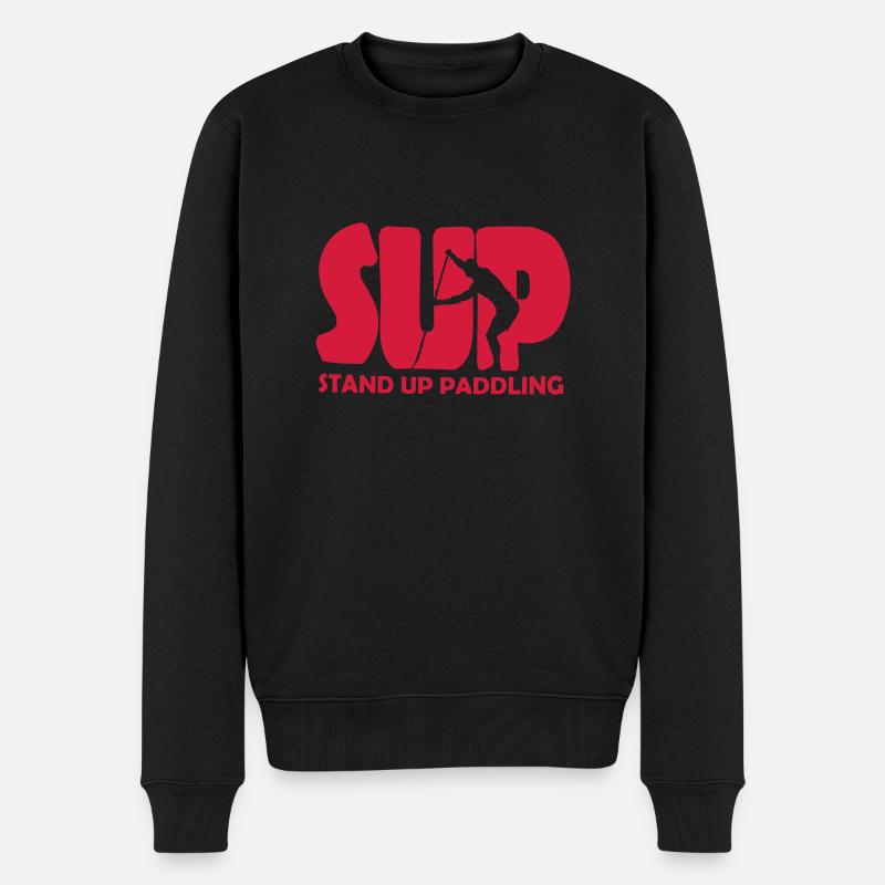 Stand Up Paddling (SUP) Paddle Wassersport iSUP - Männer Premium Bio Pullover - Schwarz