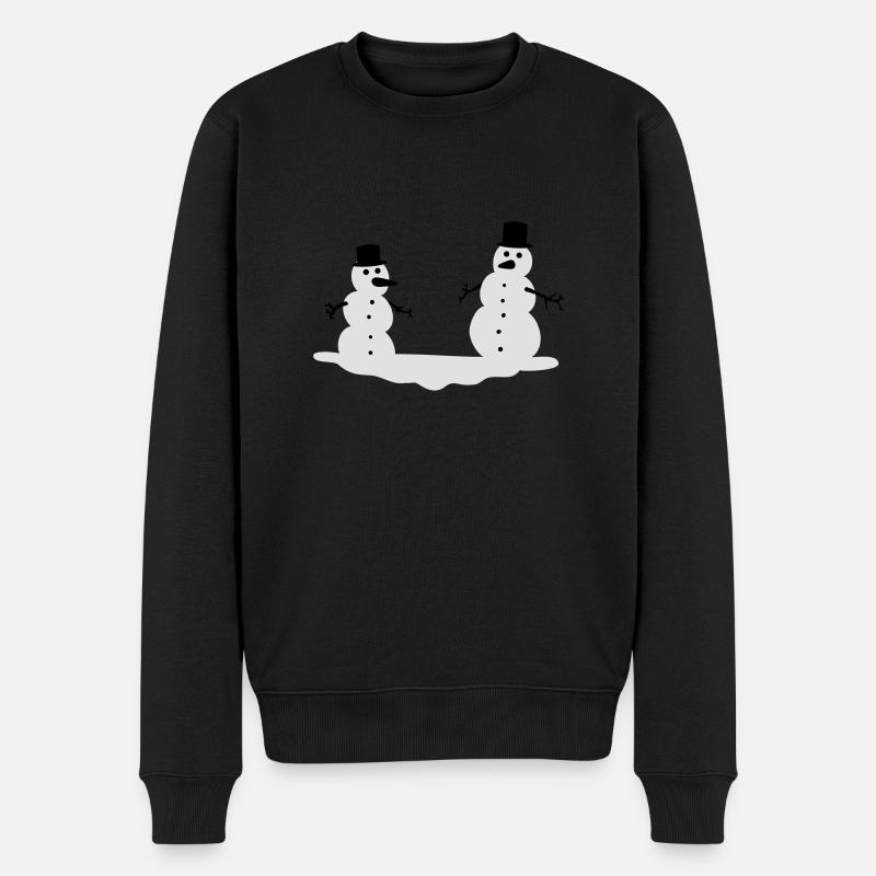 Schneemänner - Männer Premium Bio Pullover - Schwarz