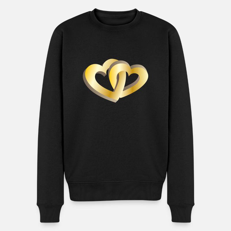 Deux coeurs d'or - Pull Premium bio Homme - noir
