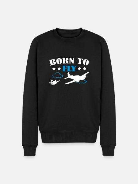 Born To Fly Skydive - Men's Premium Organic Jumper - black