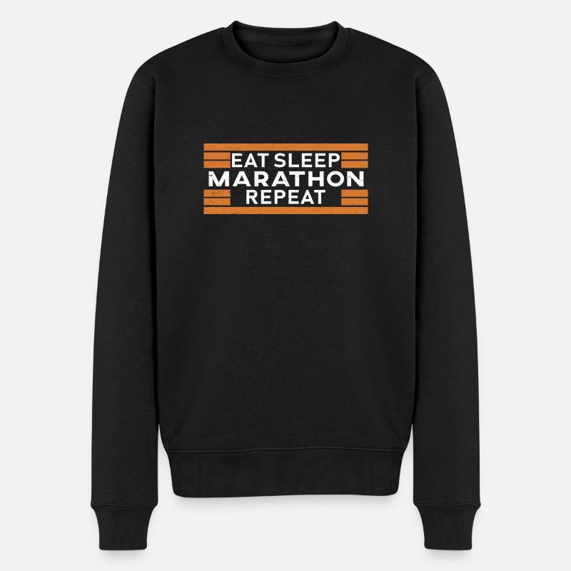 Marathon - Männer Premium Bio Pullover - Schwarz