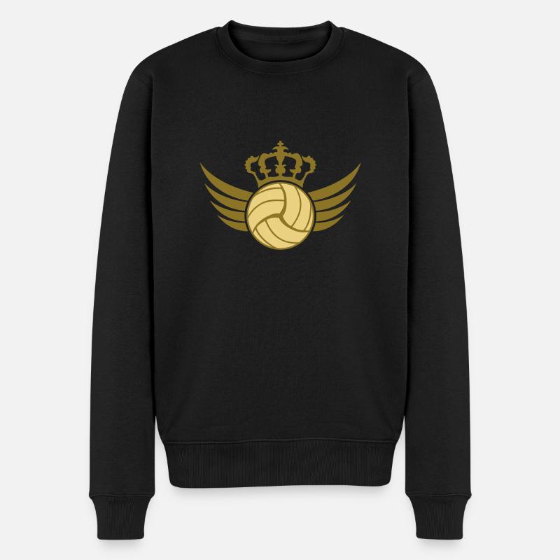 Volleyball Blazon Design - Männer Premium Bio Pullover - Schwarz