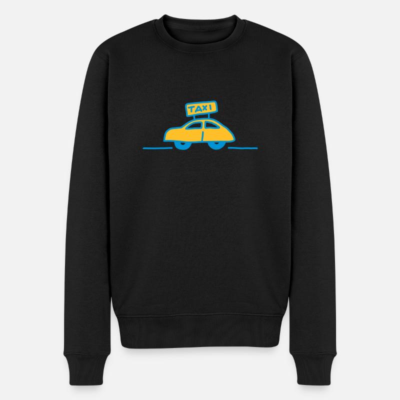 Taxi seitlich - V2 - Männer Premium Bio Pullover - Schwarz