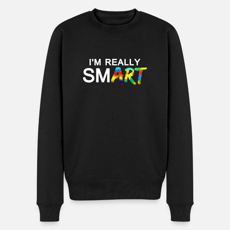 Really SmART 02 - Männer Premium Bio Pullover - Schwarz
