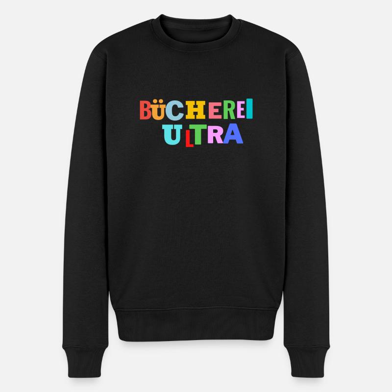 Bücherei Fan Ultra - Männer Premium Bio Pullover - Schwarz