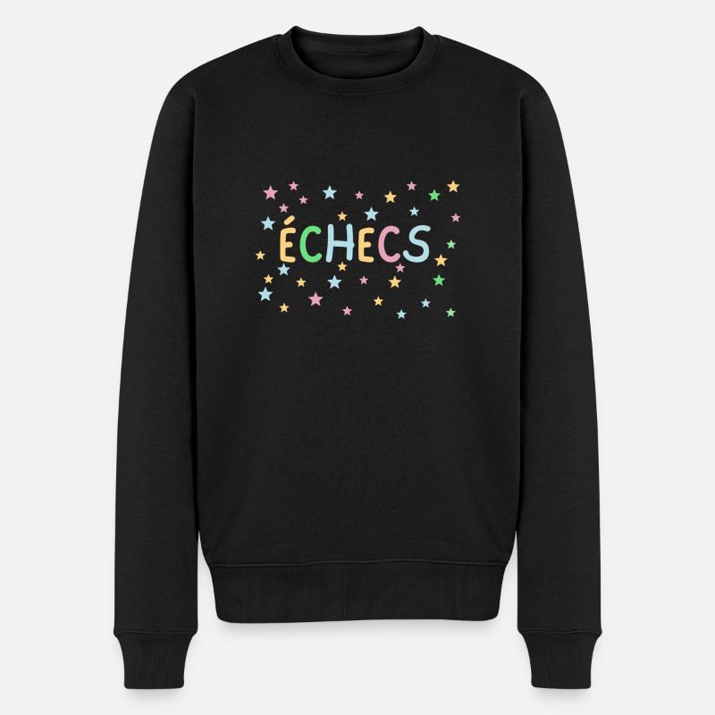 échecs pastel étoiles - Pull Premium bio Homme - noir