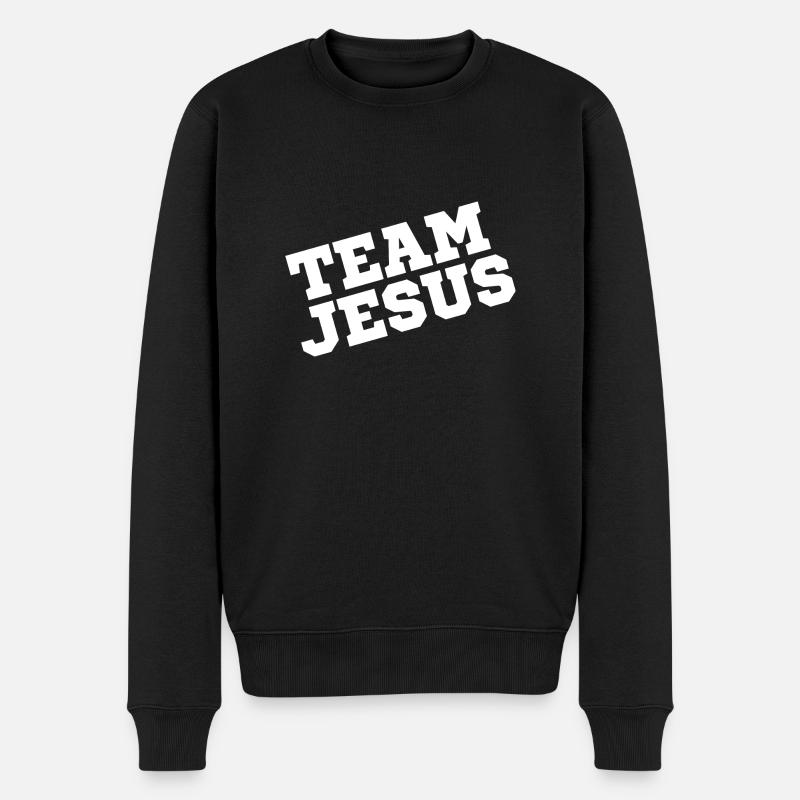 Team Jesus Geschenk Christen - Männer Premium Bio Pullover - Schwarz