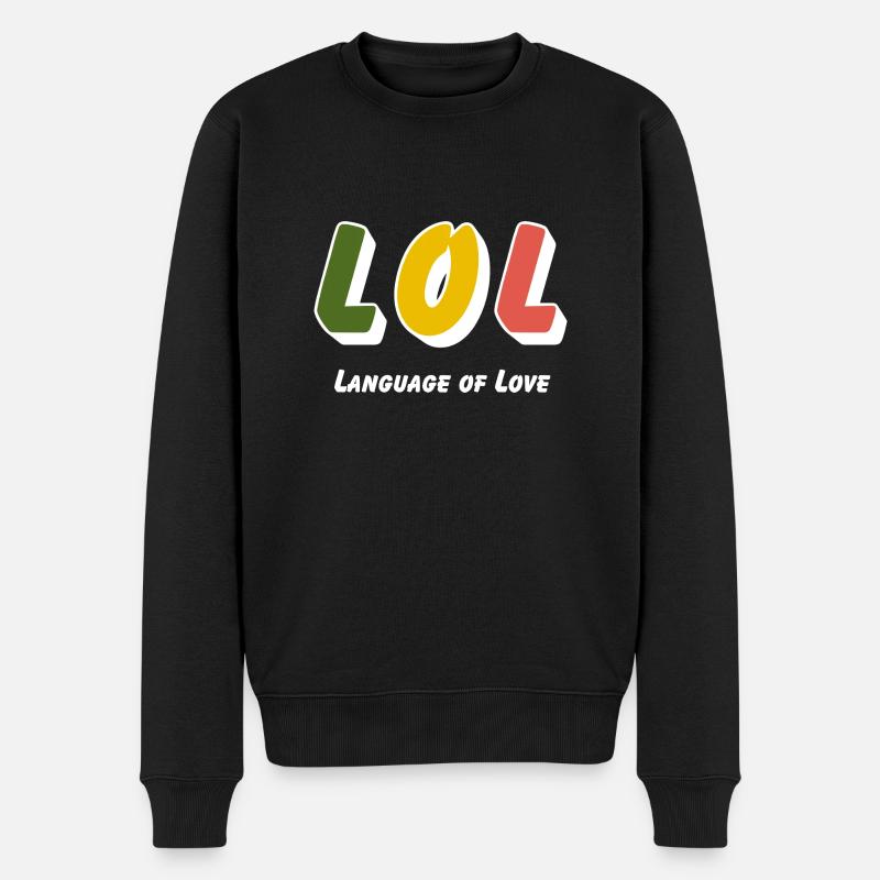 LOL - Langage de l’amour - Pull Premium bio Homme - noir