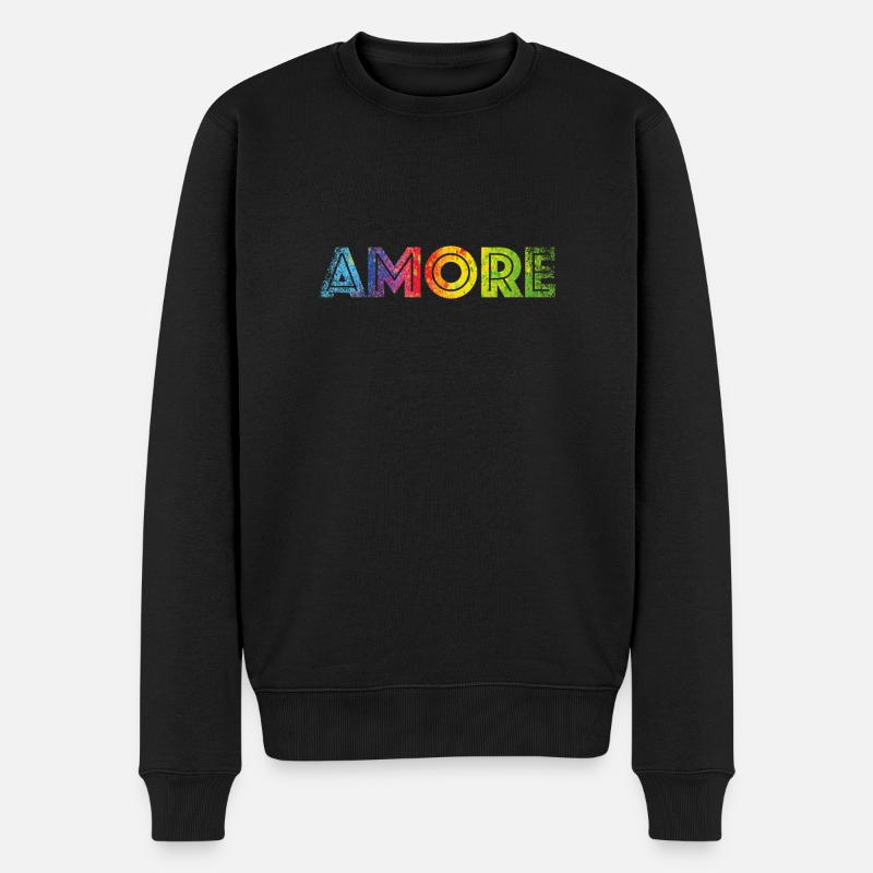 AMORE colours speckled - Männer Premium Bio Pullover - Schwarz