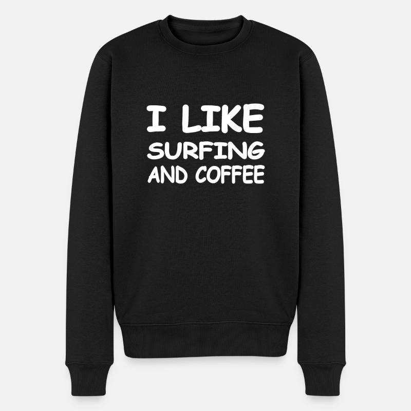 Surfen - Männer Premium Bio Pullover - Schwarz