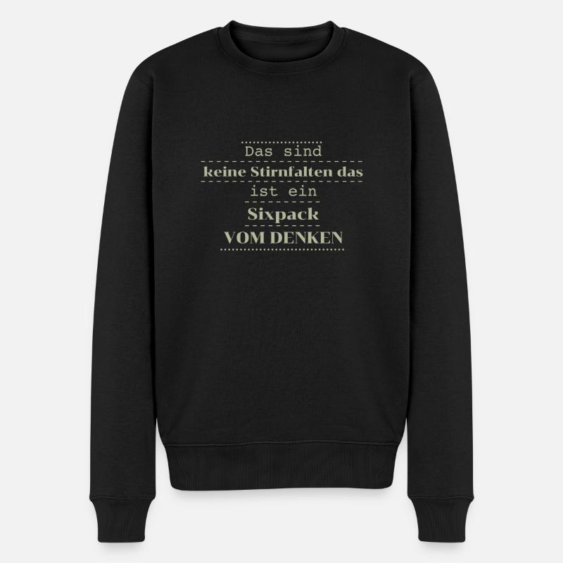 witziger spruch sixpack - Männer Premium Bio Pullover - Schwarz