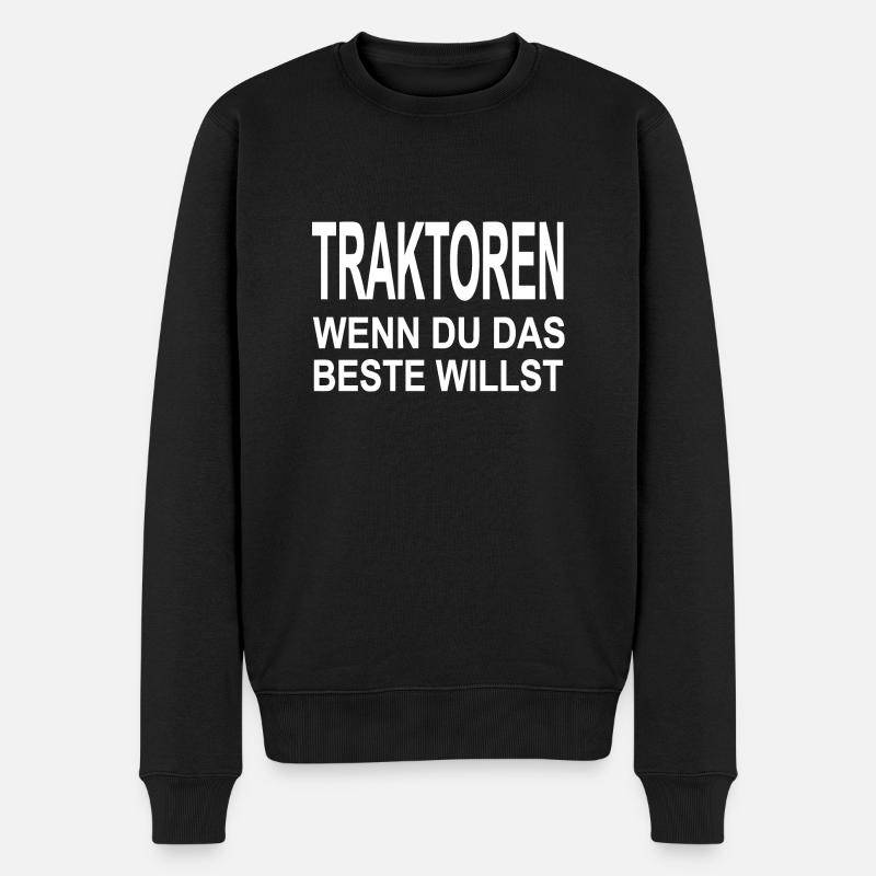 Traktor - Männer Premium Bio Pullover - Schwarz