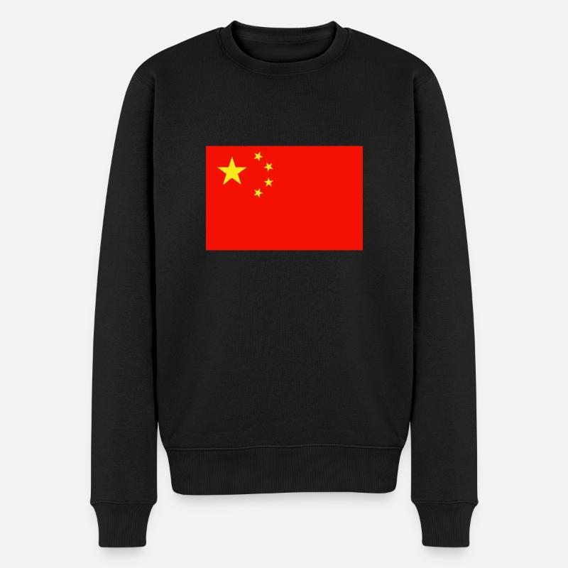 china, fahne, flagge - Männer Premium Bio Pullover - Schwarz
