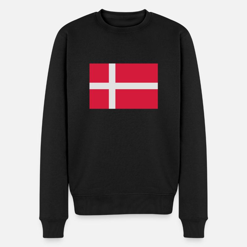 Dänische Flagge - Männer Premium Bio Pullover - Schwarz