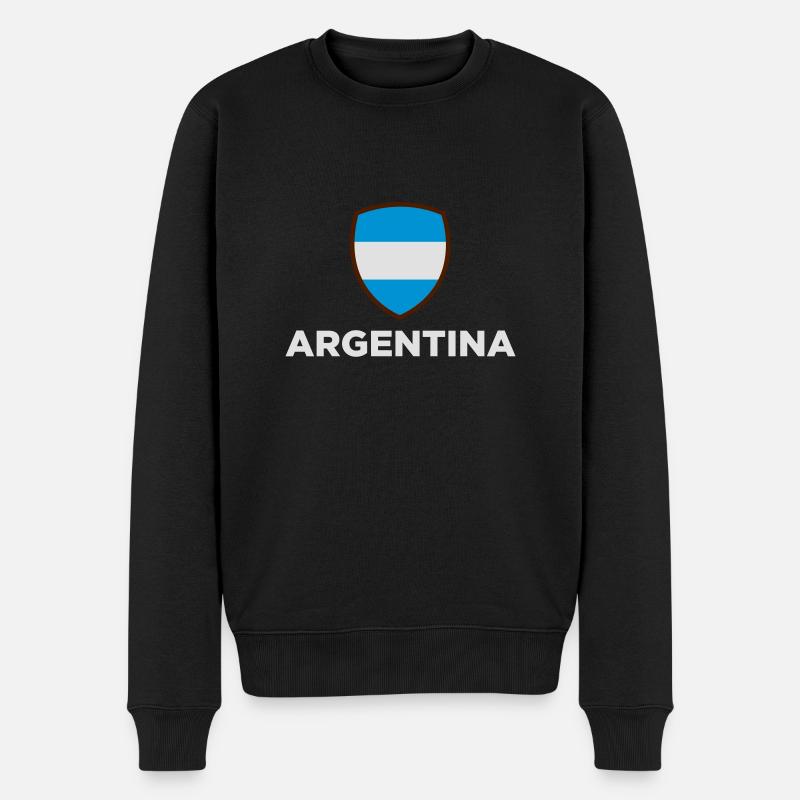Nationalflagge von Argentinien - Männer Premium Bio Pullover - Schwarz