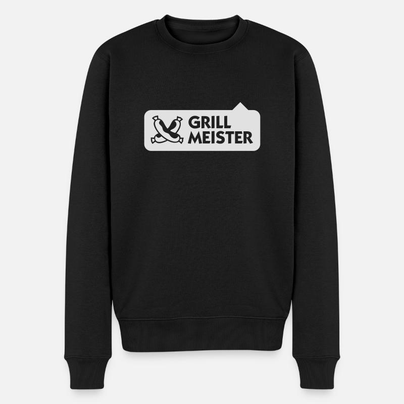 Grillmeister - Männer Premium Bio Pullover - Schwarz