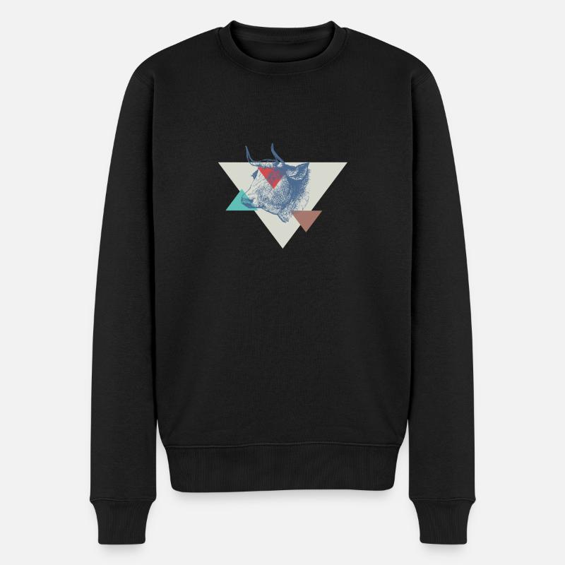 Conception de triangle de vache - Pull Premium bio Homme - noir
