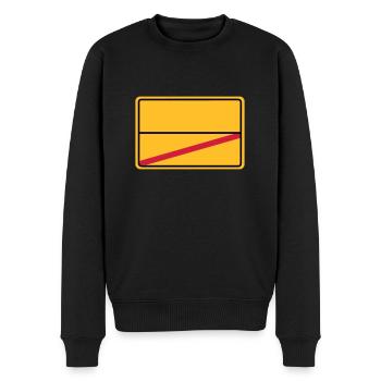 Ortsschild Ende - blanko - Männer Premium Bio Pullover - Schwarz - Vorne - Nico (187cm)