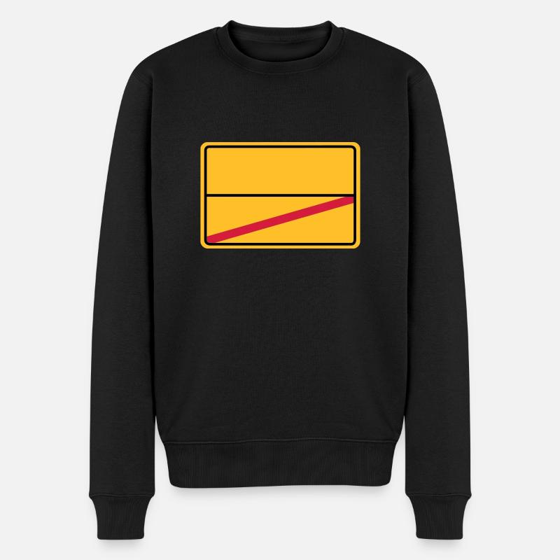 Ortsschild Ende - blanko - Männer Premium Bio Pullover - Schwarz