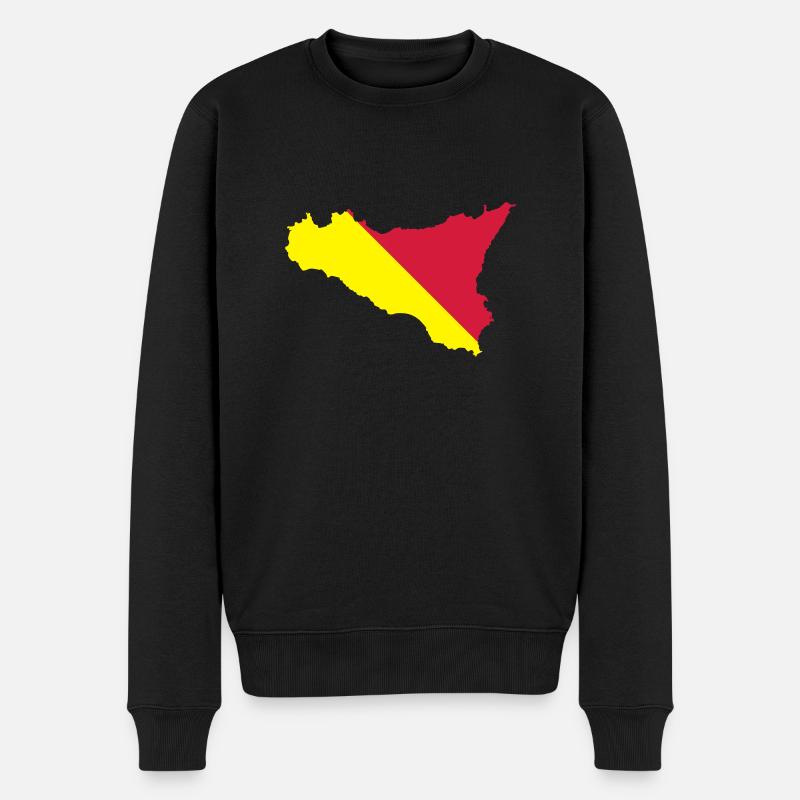 Sizilien - Männer Premium Bio Pullover - Schwarz