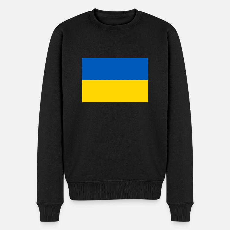 Ukraine Flagge - Männer Premium Bio Pullover - Schwarz