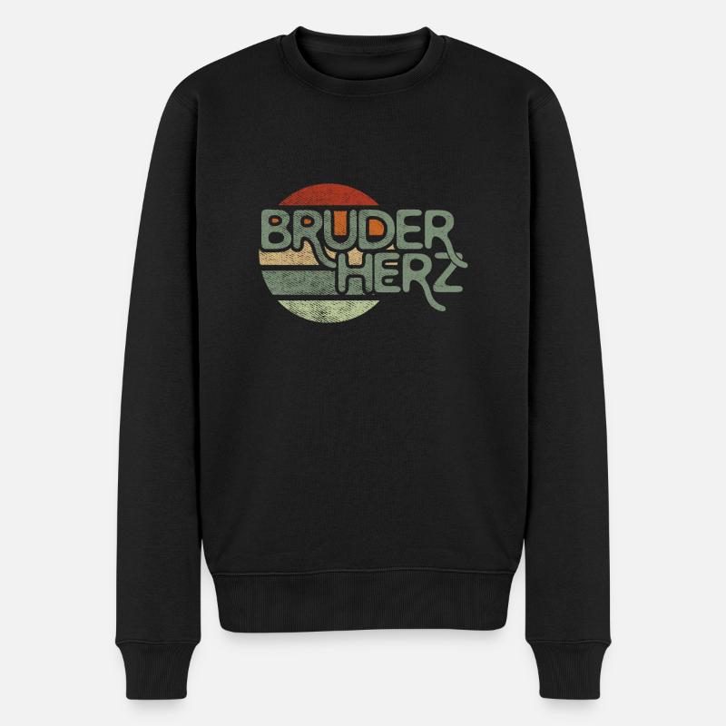 Bruderherz by the Manzanita`s - Männer Premium Bio Pullover - Schwarz