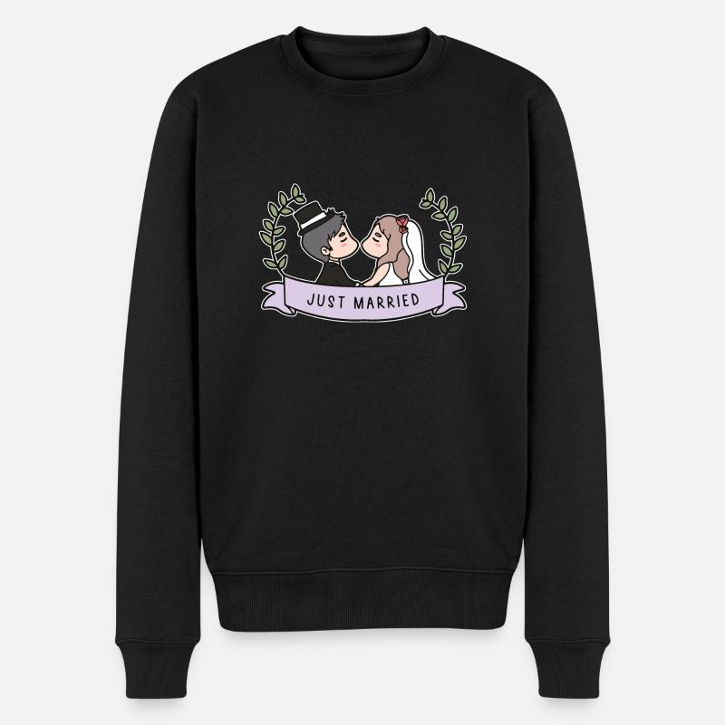 Just Married Mariage - Pull Premium bio Homme - noir