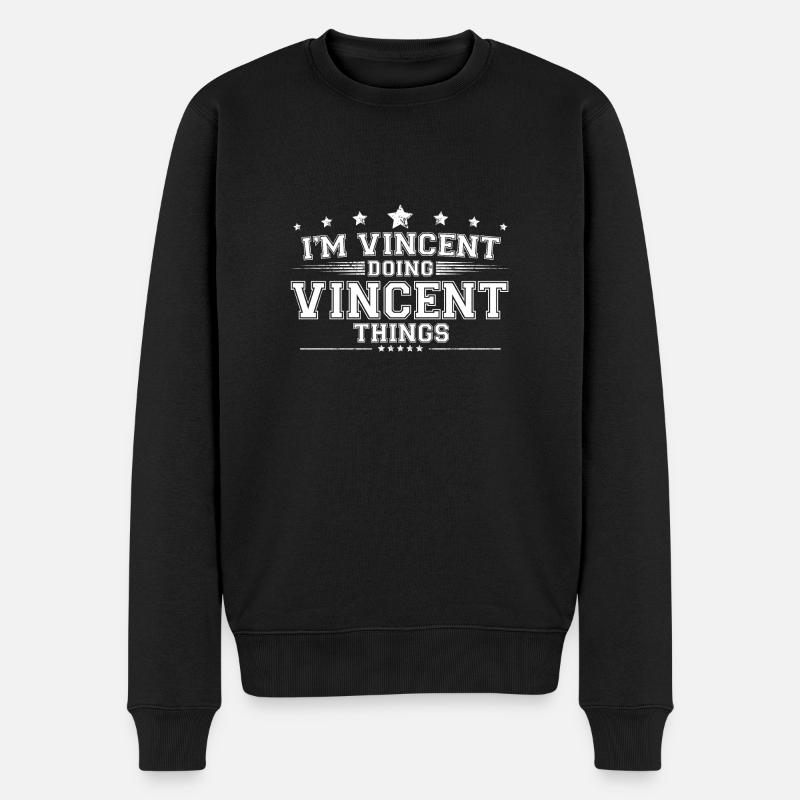 Vincent - Männer Premium Bio Pullover - Schwarz