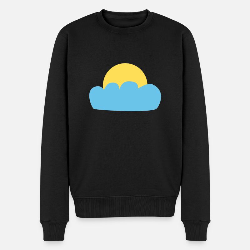 Sonne und Wolken - Männer Premium Bio Pullover - Schwarz