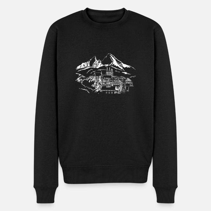 Watzmann Berchtesgaden - Männer Premium Bio Pullover - Schwarz