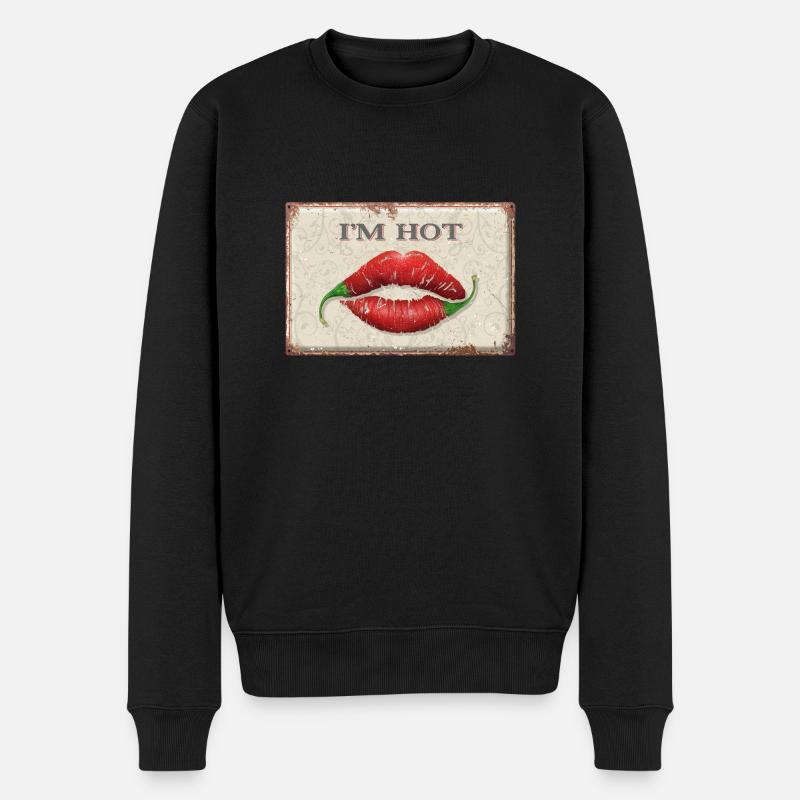 I'm Hot - Männer Premium Bio Pullover - Schwarz