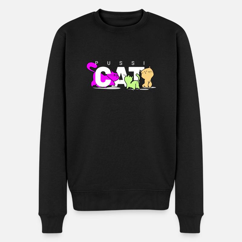 pussi chats blancs - Pull Premium bio Homme - noir