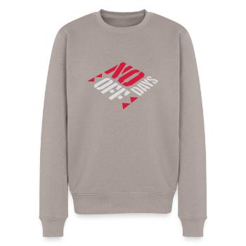 no days off quote - Men's Premium Organic Jumper - taupe - Front - Nico (187cm)