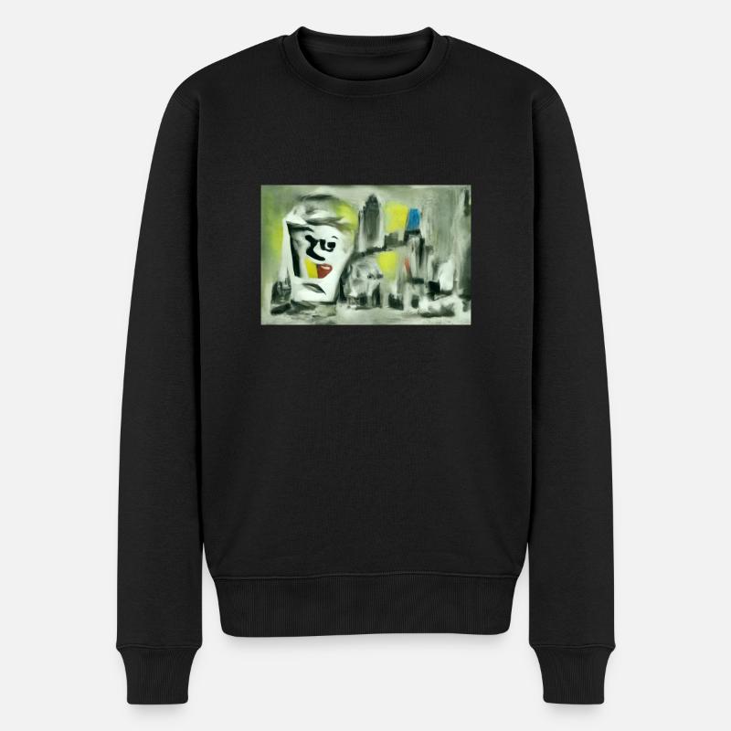 Abstaktes Bild -The City flows - Männer Premium Bio Pullover - Schwarz