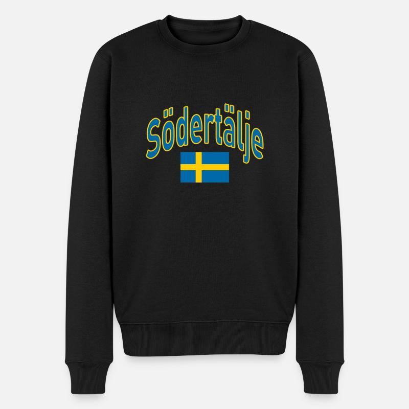 Södertälje schweden flagge - Männer Premium Bio Pullover - Schwarz