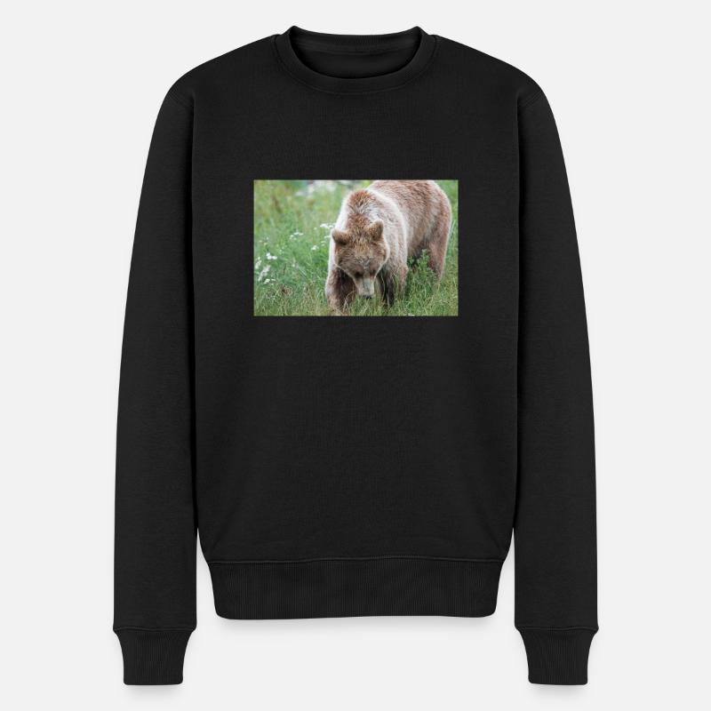 Braunbär Ursus arctos - Männer Premium Bio Pullover - Schwarz