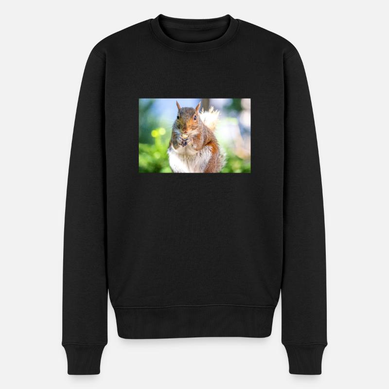 Manger l’écureuil gris Grauhörnchen - Pull Premium bio Homme - noir