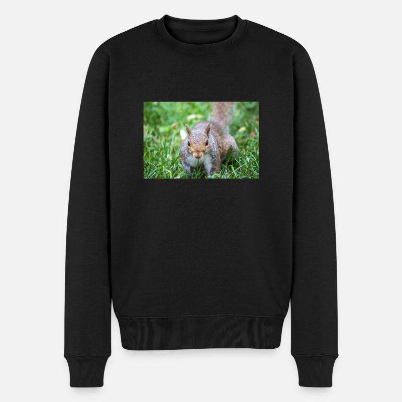 Grauhörnchen Sciurus carolinensis - Männer Premium Bio Pullover - Schwarz